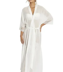 DAMES SELMARK Lange negligé met driekwart mouwen Penelope Mariage