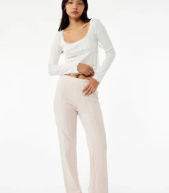 Outlet Lange Pijama Broek Katoen met Fionkdetail DAMES Nachtmode