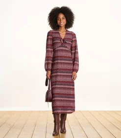 DAMES La Fée Maraboutée Lange rode jurk van haakwerk met lange mouwen