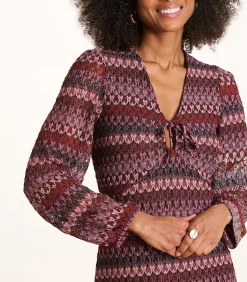 DAMES La Fée Maraboutée Lange rode jurk van haakwerk met lange mouwen