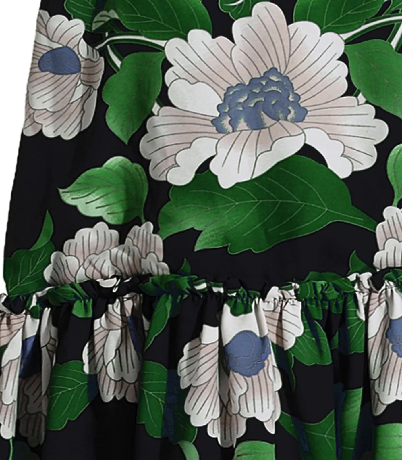 Best Lange rok met bloemenprint en grote volants DAMES Rokken