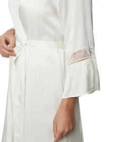 DAMES SELMARK Lange satijnen negligé AGATHA WEDDING