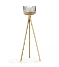 Oviala Lantaarnpaal van massief mangohout en rotan