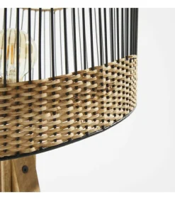 Oviala Lantaarnpaal van massief mangohout en rotan