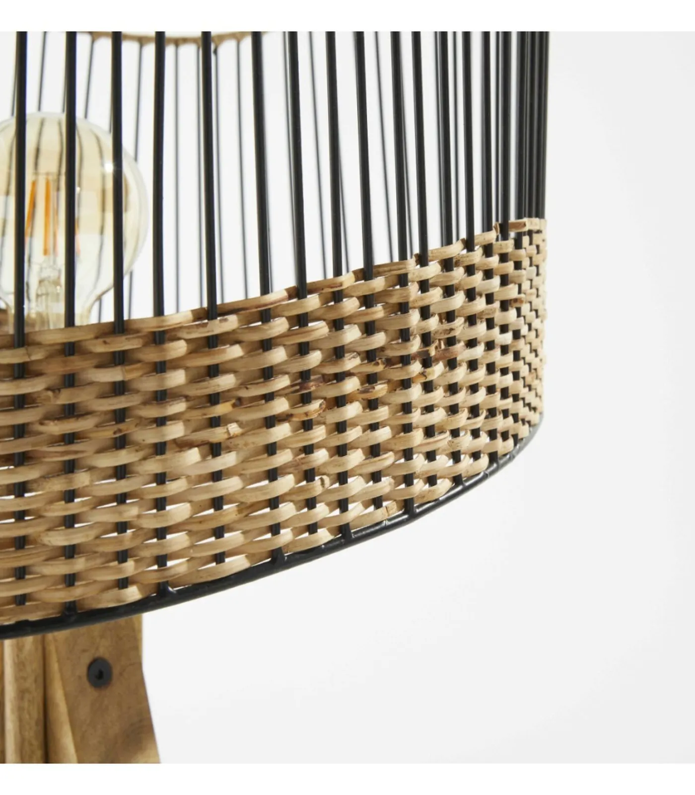 Oviala Lantaarnpaal van massief mangohout en rotan