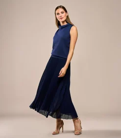 DAMES Mart Visser Lara Plisse Rok Navy