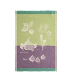 New Le Potager - Theedoek van katoenen jacquard met print Keuken- & Tafellinnen