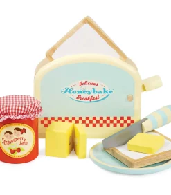 Kinderen Le Toy Van houten speelgoed broodrooster set - ontbijt speelkeuken