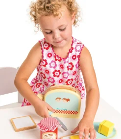 Kinderen Le Toy Van houten speelgoed broodrooster set - ontbijt speelkeuken