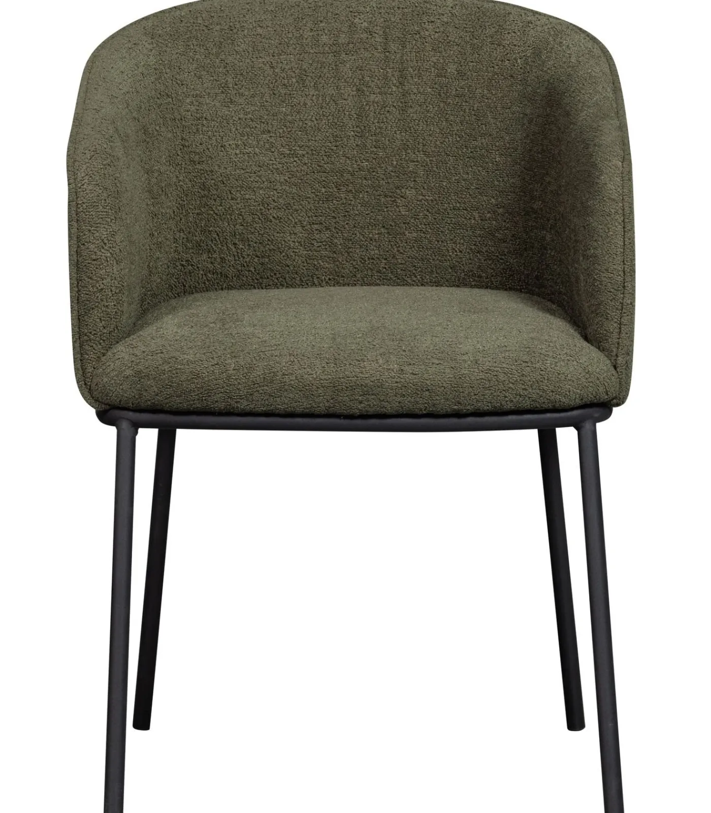 Outlet Leon Eetkamerstoelen - Bouclé - Bosgroen - Set van 6 Stoelen