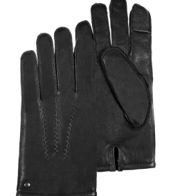 Sale Leren herenhandschoenen Zwart 3 staven Heren Handschoenen