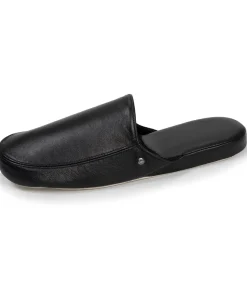 Heren ISOTONER Leren herenslippers Zwart