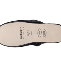 Heren ISOTONER Leren herenslippers Zwart