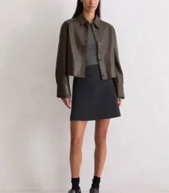 DAMES Marc O'Polo Leren overhemd regular