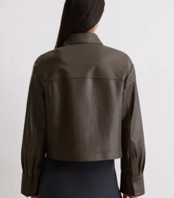 DAMES Marc O'Polo Leren overhemd regular