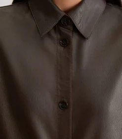 DAMES Marc O'Polo Leren overhemd regular