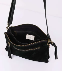 DAMES La Fiancée Leren schoudertas met dubbele vakken AGAVE