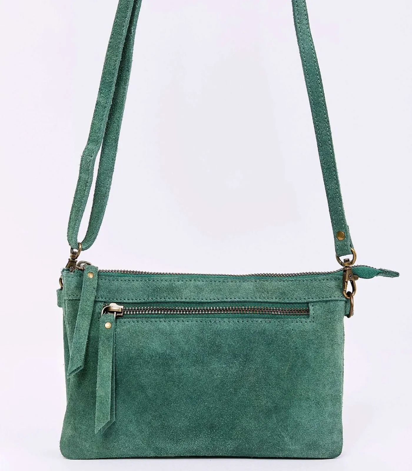 Hot Leren schoudertas met dubbele vakken AGAVE DAMES Tassen