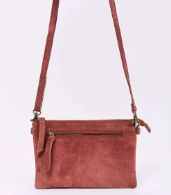 DAMES La Fiancée Leren schoudertas met dubbele vakken AGAVE