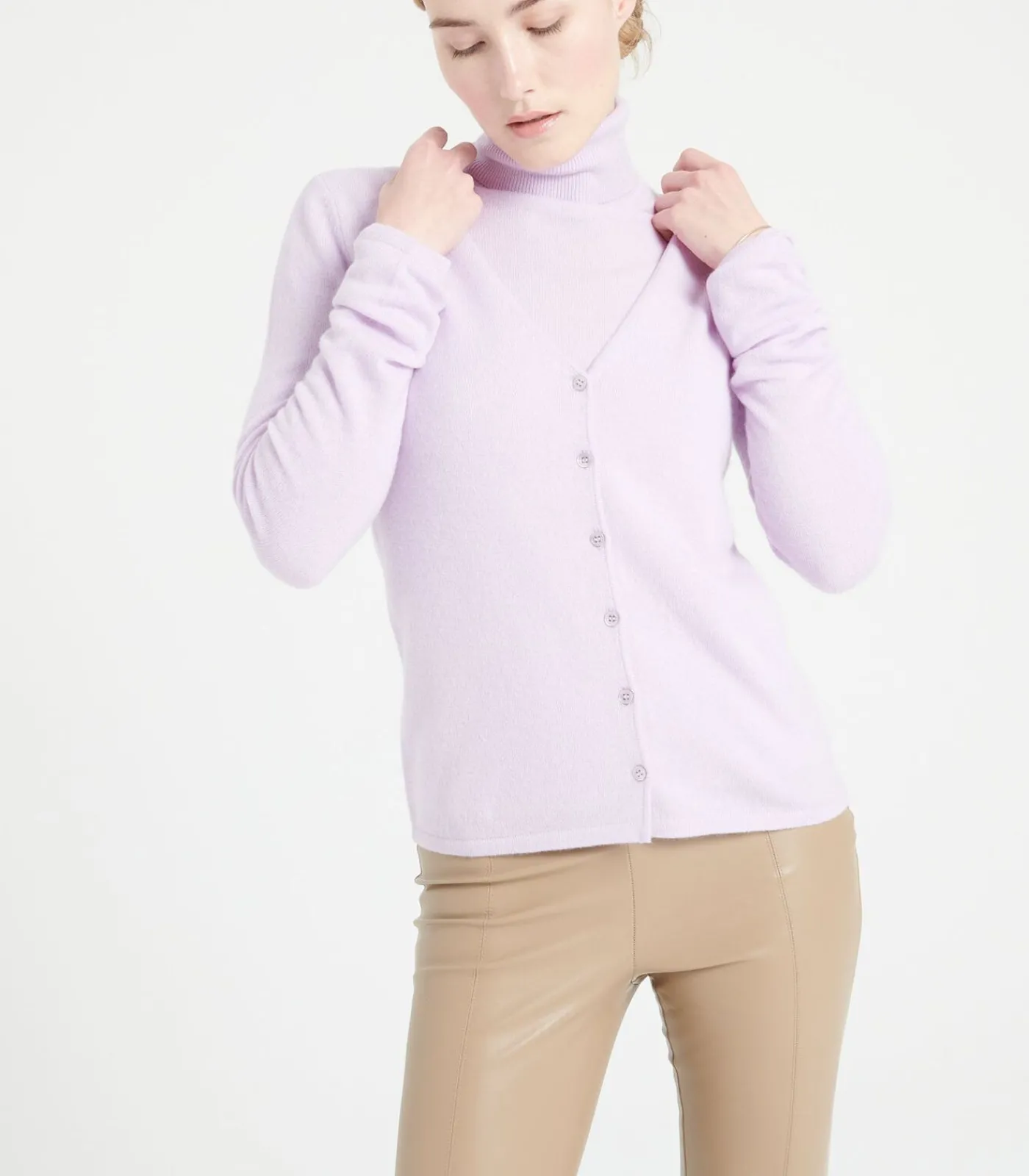 Discount LILLY 7 V-hals vest - 100% kasjmier DAMES Truien & Cardigans