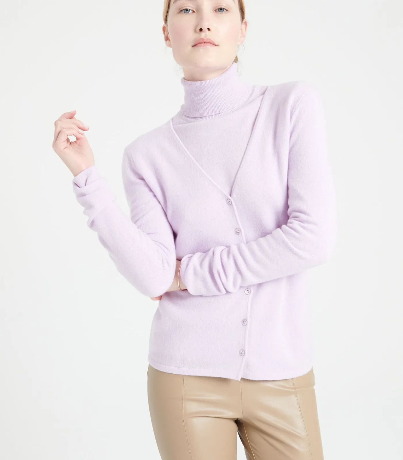 Discount LILLY 7 V-hals vest - 100% kasjmier DAMES Truien & Cardigans