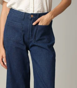 DAMES Deeluxe LILOO - Denimjeans met wijde pijpen en ritssluiting