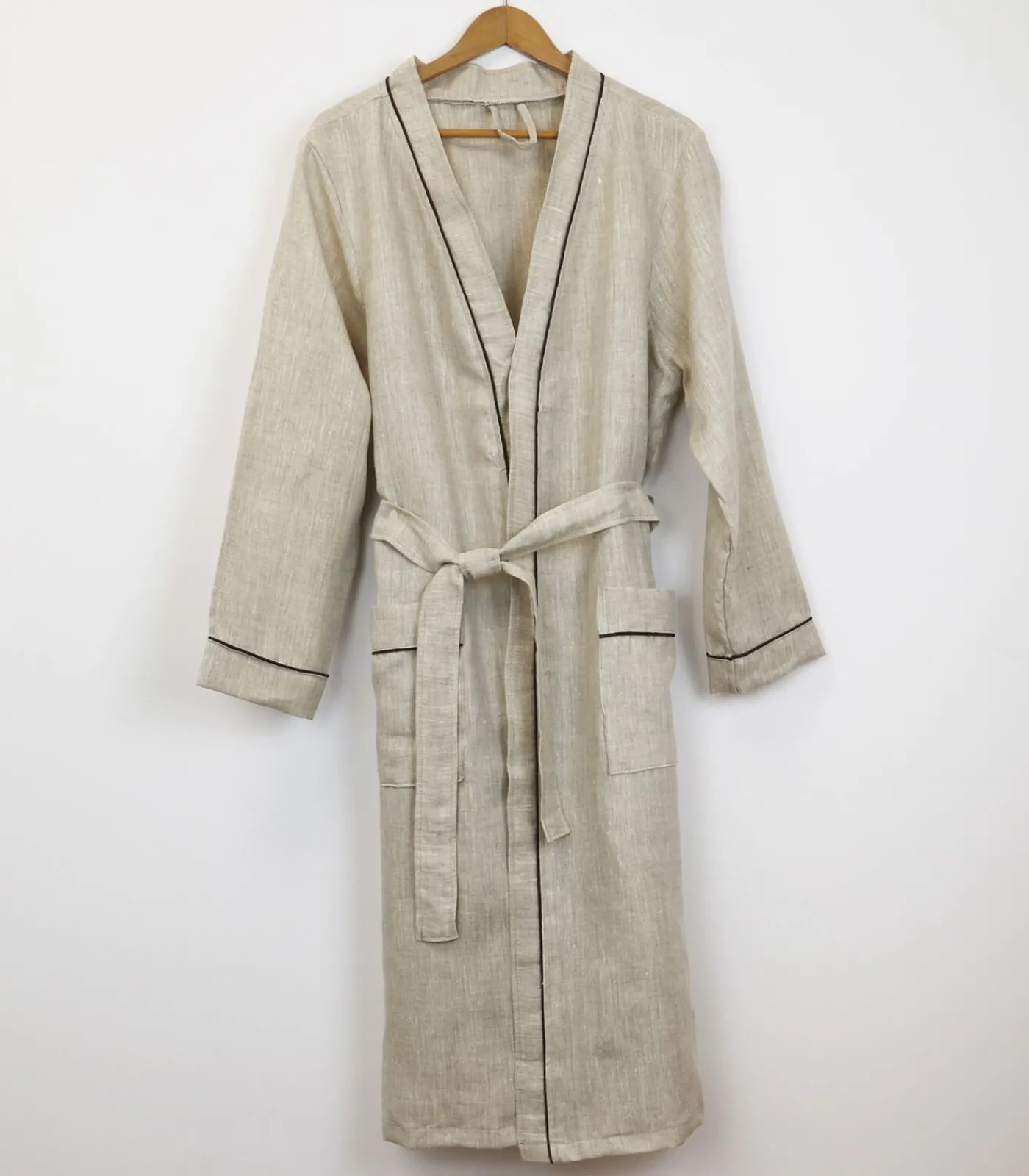 Clearance Linnen badjas in ecru linnen 4xl DAMES Badjassen