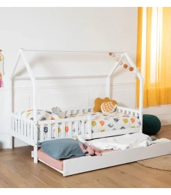 Hot Lit cabane gigogne pour enfant 190x90cm blanc MARCEAU Kinderen Kinderen Home
