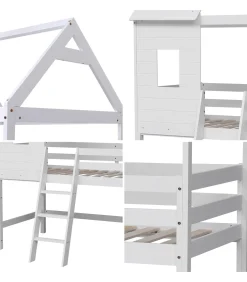 New Lit cabane mezzanine pour enfant 190x90cm blanc MARGOT Kinderen Kinderen Home