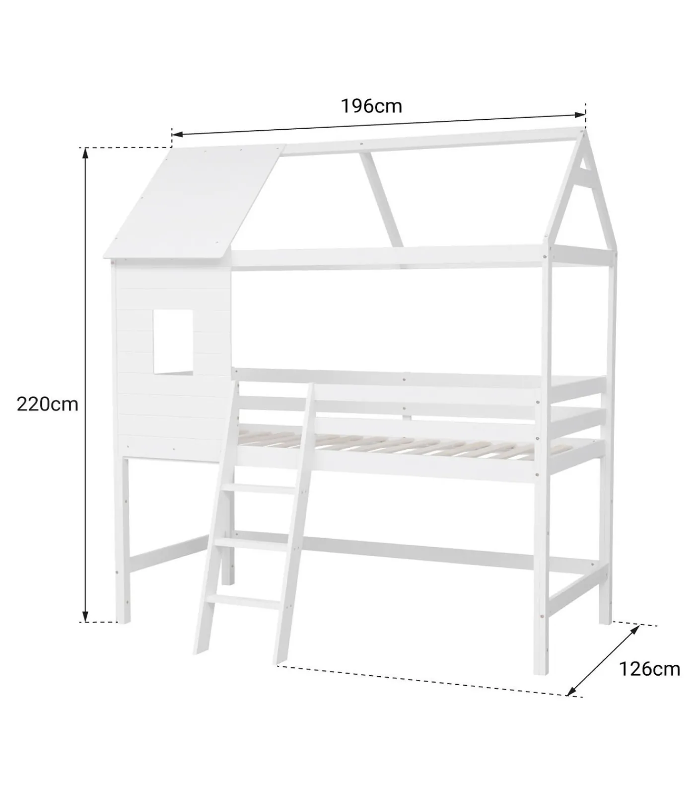 New Lit cabane mezzanine pour enfant 190x90cm blanc MARGOT Kinderen Kinderen Home