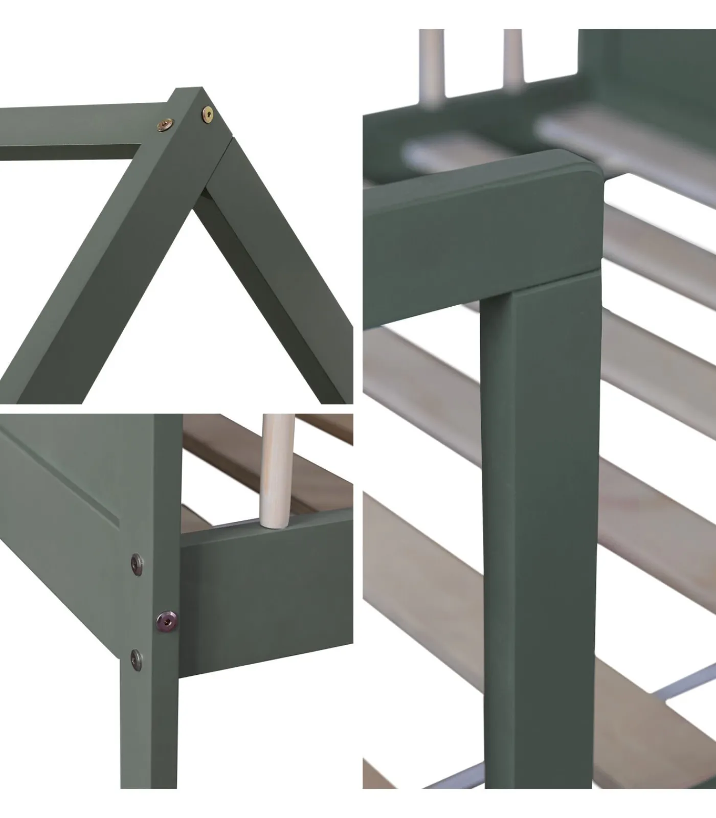 Kinderen HAPPY GARDEN Lit cabane pour enfant 190x90cm vert MARCEAU