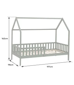 Kinderen HAPPY GARDEN Lit cabane pour enfant 190x90cm vert MARCEAU