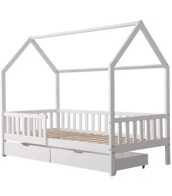 Lit cabane pour enfant 190x90cm blanc avec tiroirs MARCEAU Kinderen Kinderen Home