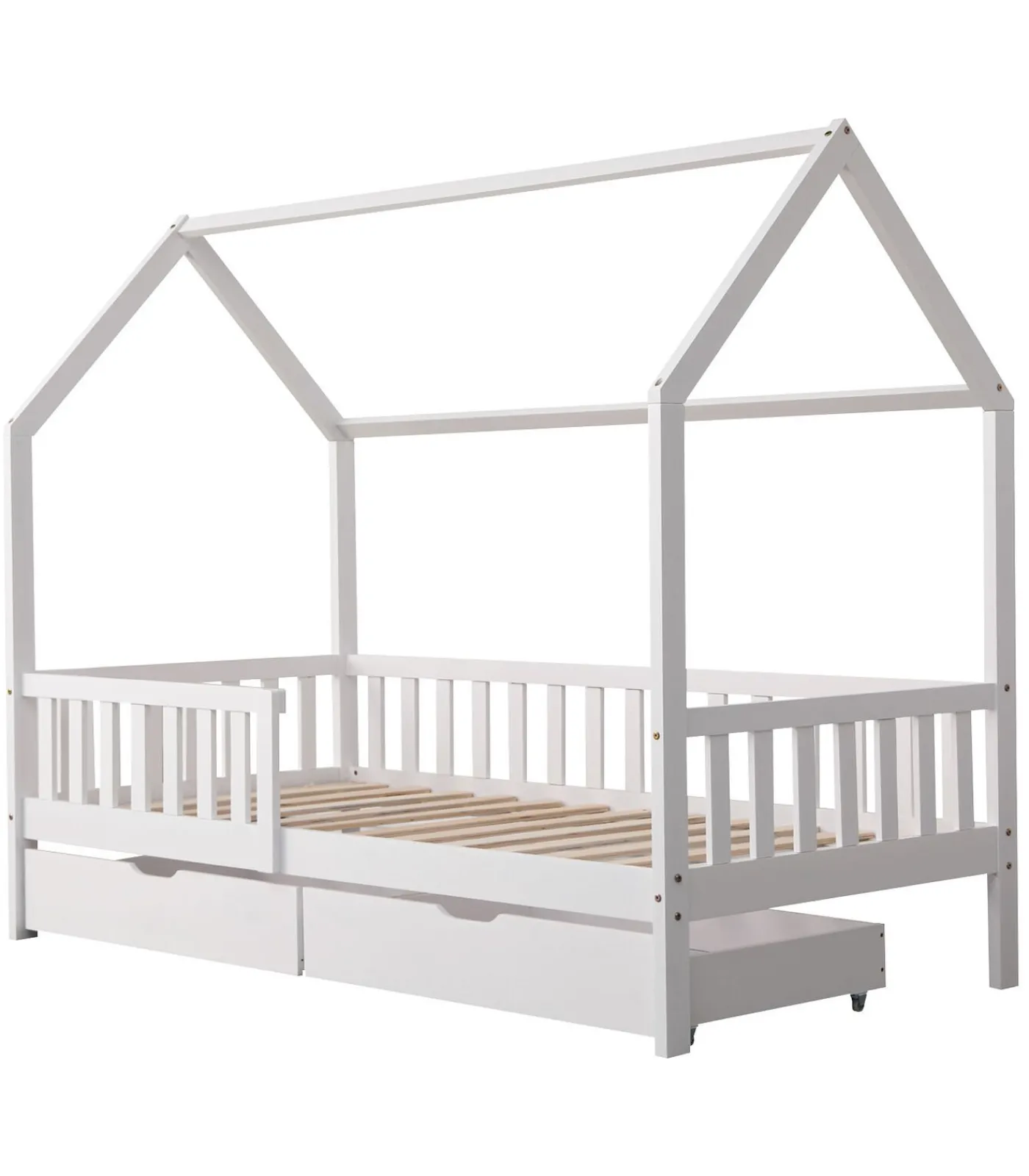 Lit cabane pour enfant 190x90cm blanc avec tiroirs MARCEAU Kinderen Kinderen Home