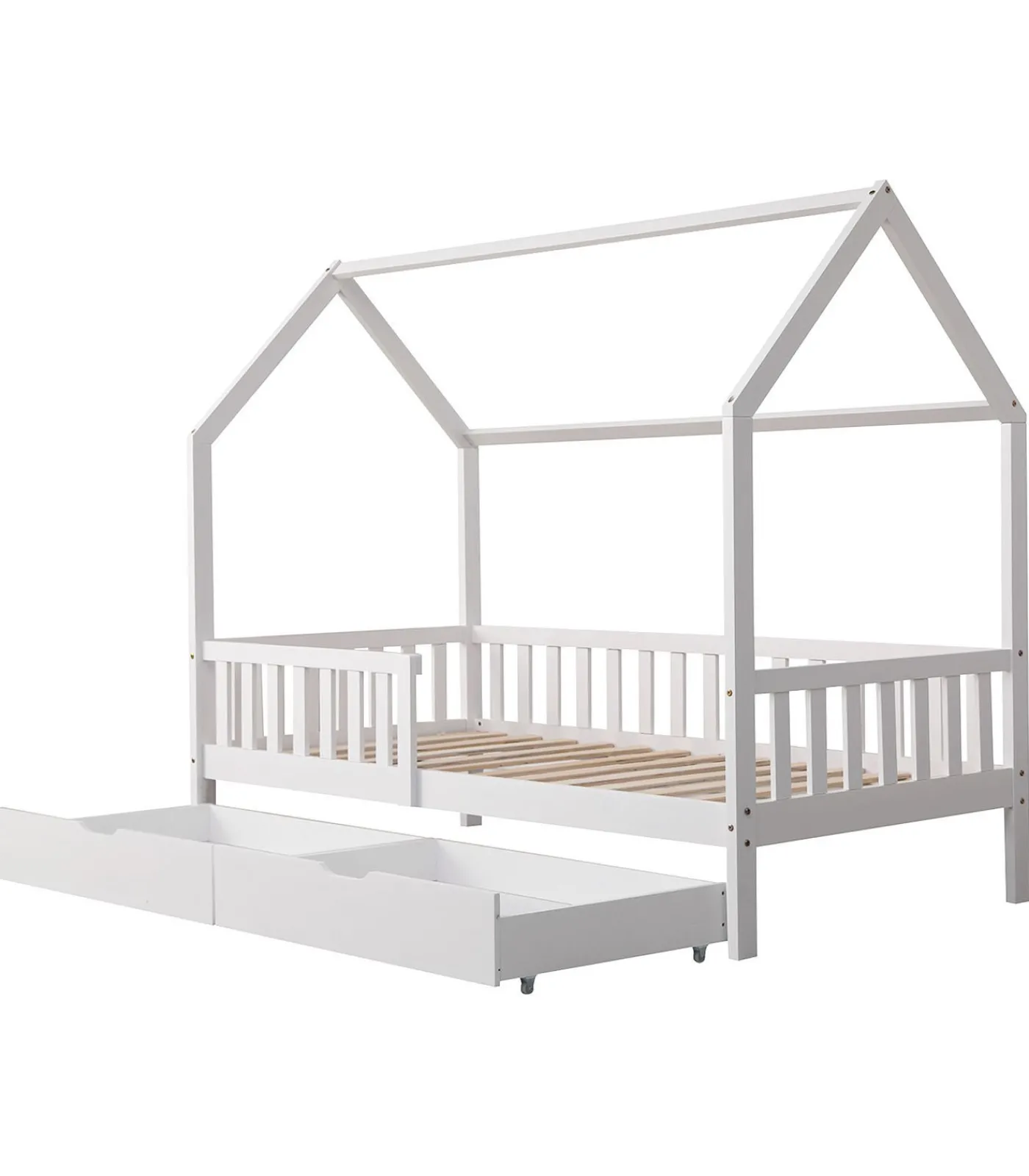 Lit cabane pour enfant 190x90cm blanc avec tiroirs MARCEAU Kinderen Kinderen Home