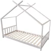 Kinderen HAPPY GARDEN Lit cabane pour enfant 190x90cm blanc GASPARD