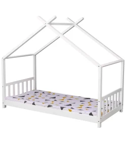 Kinderen HAPPY GARDEN Lit cabane pour enfant 190x90cm blanc GASPARD