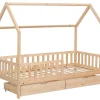 Kinderen HAPPY GARDEN Lit cabane pour enfant 190x90cm en bois avec tiroirs MARCEAU