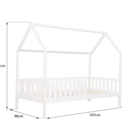 Kinderen HAPPY GARDEN Lit cabane pour enfant 190x90cm en bois avec tiroirs MARCEAU
