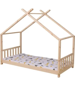 Kinderen HAPPY GARDEN Lit cabane pour enfant 190x90cm en bois GASPARD