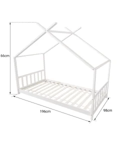 Kinderen HAPPY GARDEN Lit cabane pour enfant 190x90cm en bois GASPARD