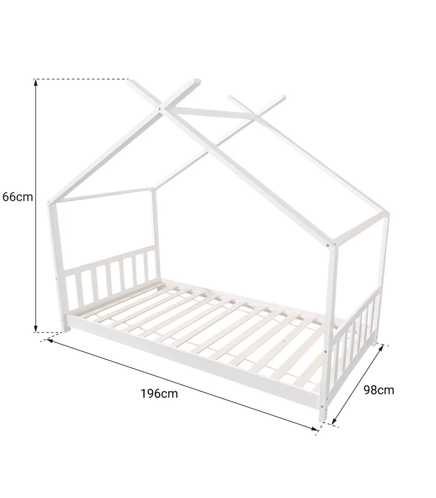 Kinderen HAPPY GARDEN Lit cabane pour enfant 190x90cm en bois GASPARD