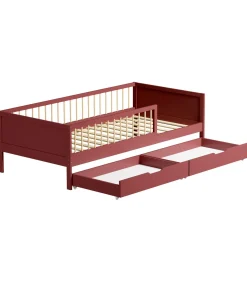 Kinderen HAPPY GARDEN Lit pour enfant 190x90cm terracotta avec tiroirs ADAM