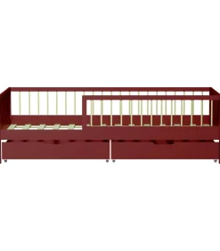 Kinderen HAPPY GARDEN Lit pour enfant 190x90cm terracotta avec tiroirs ADAM