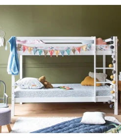 Kinderen HAPPY GARDEN Lits superposés pour enfants 190x90cm blanc AMBRE