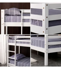 Kinderen HAPPY GARDEN Lits superposés pour enfants 190x90cm blanc AMBRE