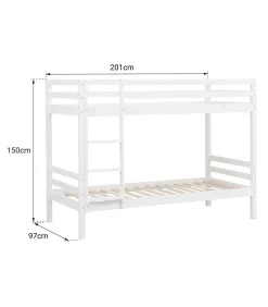 Kinderen HAPPY GARDEN Lits superposés pour enfants 190x90cm blanc AMBRE