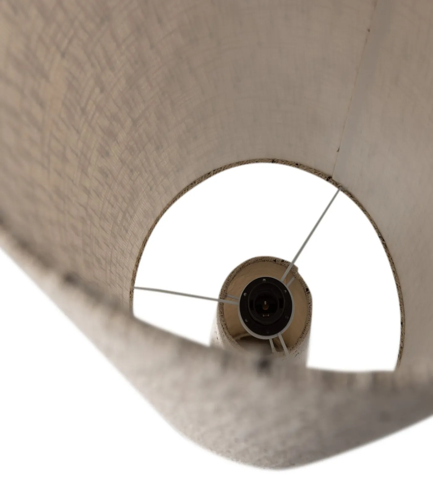 WOOOD Loft Vloerlamp - Metaal/Bouclé - Naturel Met Stippen 130xØ30 cm