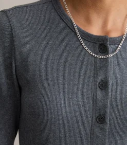 Best Longsleeve met knoopsluiting slim DAMES T-Shirts & Tops