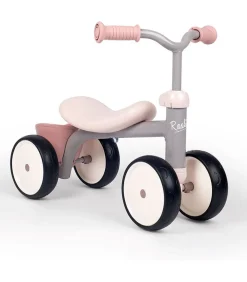 Kinderen Smoby Loopfiets Rookie roze - loopfiets voor peuters en kleuters roze/grijs